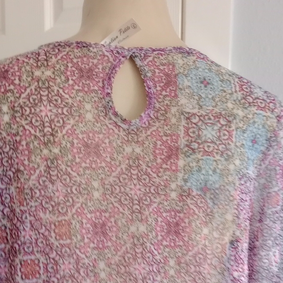 Perseption Pink and Blue Patterned Blouse - Picture 8 of 9